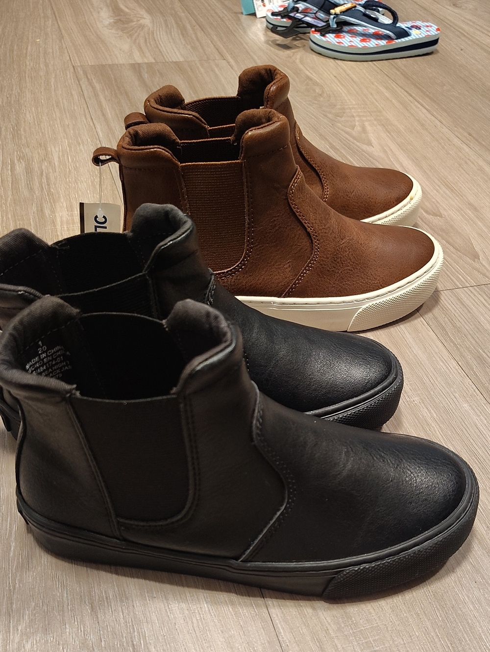 Old Navy Kids Slip-On Sneakers in Black and Brown